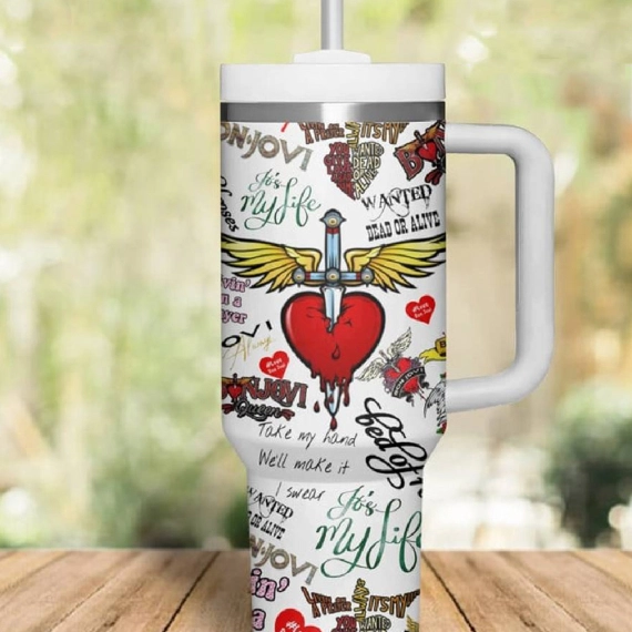 Bon Jovi Its My Life Gift for her,him, Birthday Xmas Halloween Gift 30oz or 40oz Tumbler LN