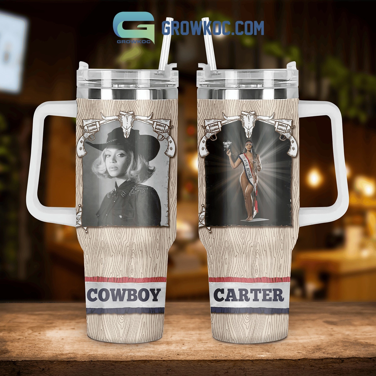 Beyonce Act II Cowboy Carter Fan 30oz or 40oz Stainless Steel Tumbler With Handle HG