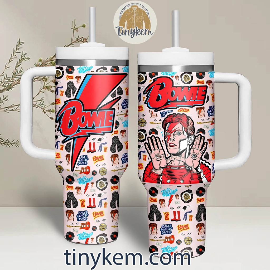 David Bowie 30oz or 40 Oz Tumbler HG: Retro Style With Bulk of Icons