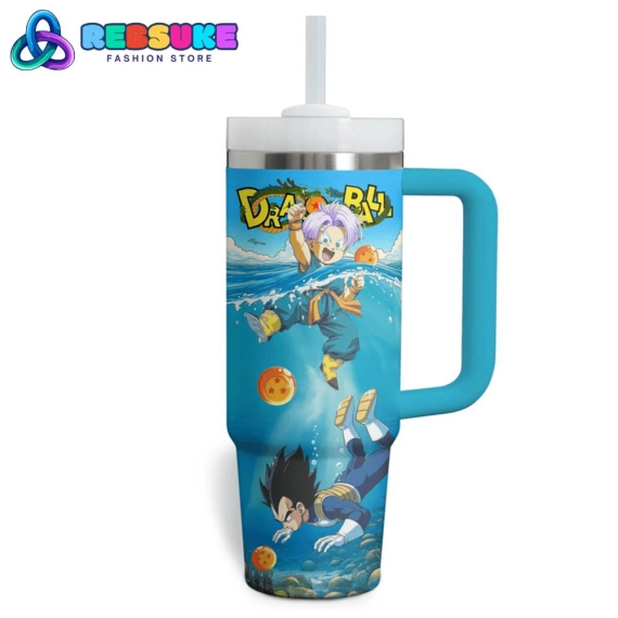 Dragon Ball Blue Sea  Quencher 30oz Or 40oz Stainless Steel Tumbler With Handle HG