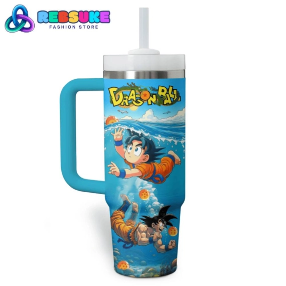 Dragon Ball Blue Sea  Quencher 30oz Or 40oz Stainless Steel Tumbler With Handle HG