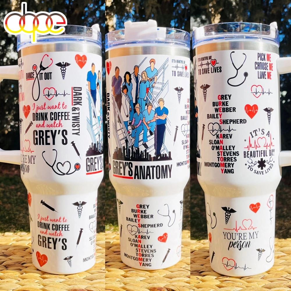 Grey Anatomy 30oz or 40oz Quencher Tumbler Gift for her Him Birthday Gift LN
