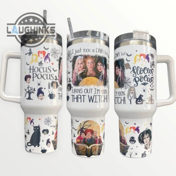 Hocus Pocus 30oz or 40Oz Quencher Tumbler Cup 40 Oz Stainless Steel   Cups Dupe With Handle Gift HG