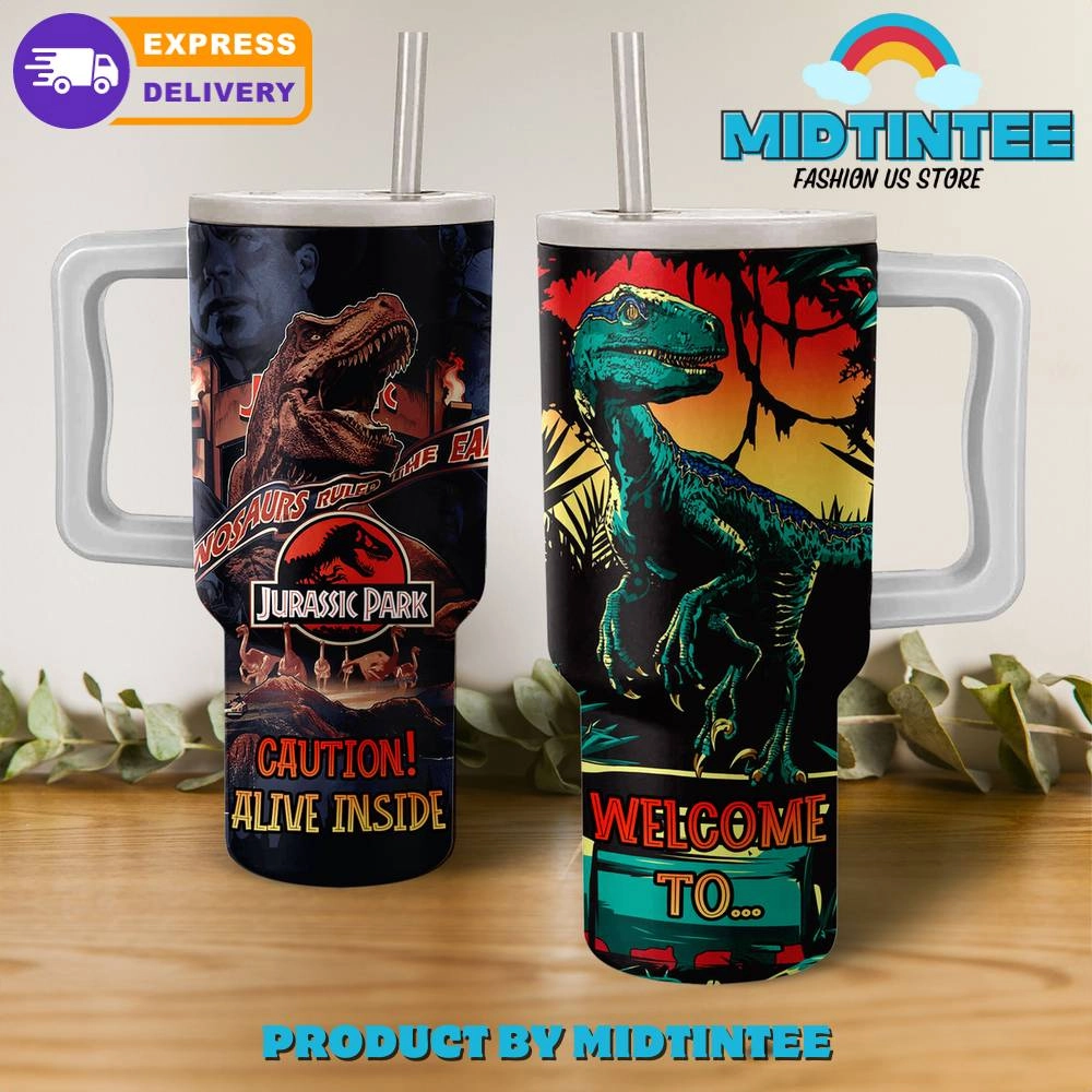 Jurassic Park Caution Alive Inside Gift For Her, Him 40oz Tumbler LN