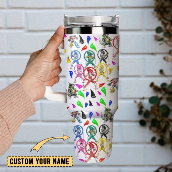 Power Rangers Custom  Quencher 30oz or 40oz Stainless Steel Tumbler With Handle,  Best gifts for Friend Family NVA