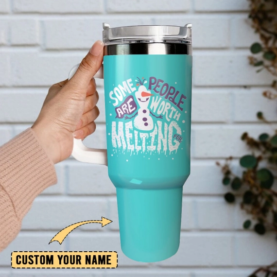 Frozen Disney Cartoon Custom  Quencher 30oz or 40oz Stainless Steel Tumbler With Handle,  Best gifts for Friend Family NVA