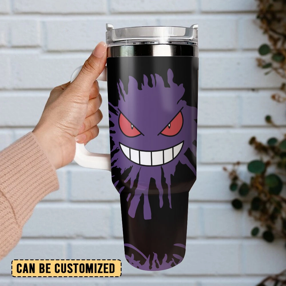 Gengar Pokemon Anime Custom Quencher 30oz Or 40oz Stainless Steel Tumbler With Handle HG