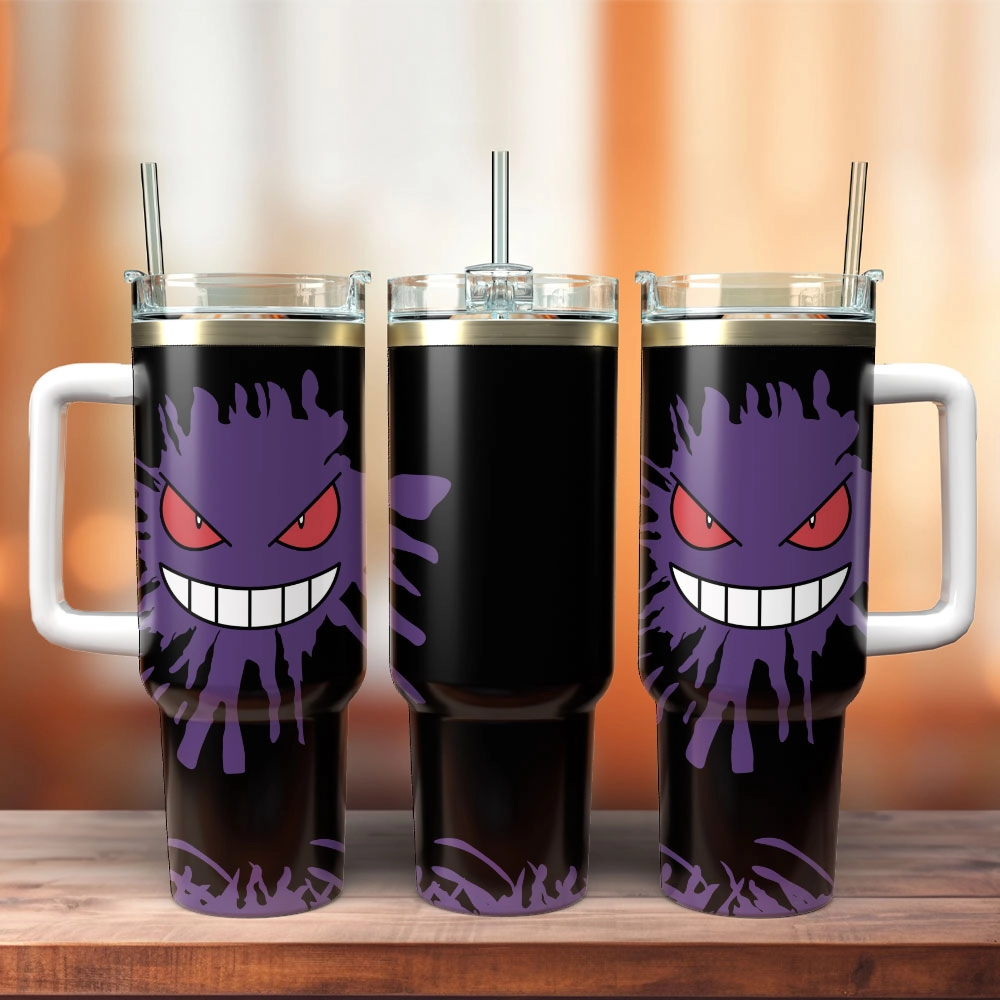 Gengar Pokemon Anime Custom Quencher 30oz Or 40oz Stainless Steel Tumbler With Handle HG