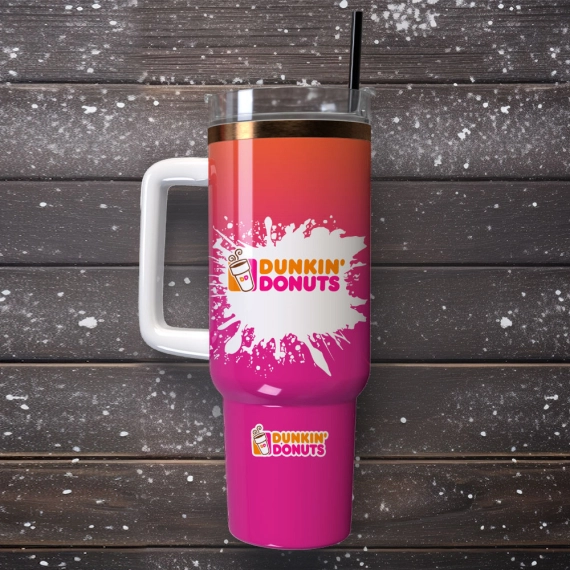 Dunkin Donuts Food Custom Quencher 30oz Or 40oz Stainless Steel Tumbler With Handle HG