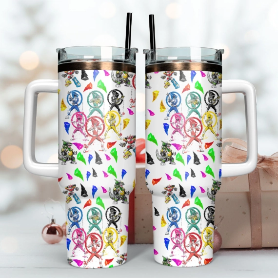 Power Rangers Custom  Quencher 30oz or 40oz Stainless Steel Tumbler With Handle,  Best gifts for Friend Family NVA