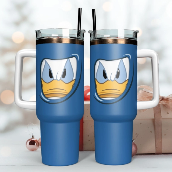 Donald Duck Disney Cartoon Custom  Quencher 30oz or 40oz Stainless Steel Tumbler With Handle HG