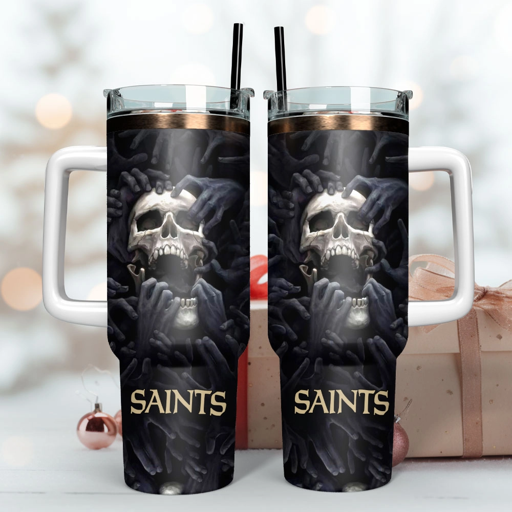 Skull Art Custom Quencher 30oz Or 40oz Stainless Steel Tumbler With Handle HG