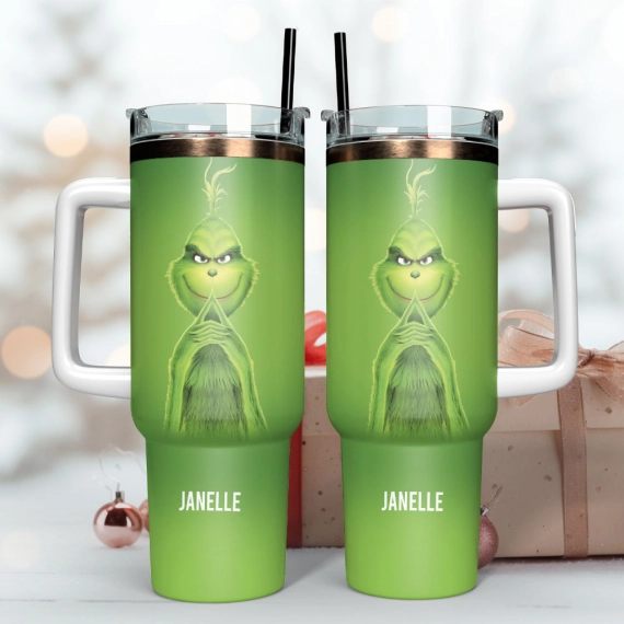 Grinch Movie Custom Quencher 30oz Or 40oz Stainless Steel Tumbler With Handle HG