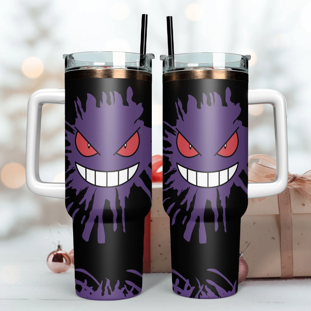 Gengar Pokemon Anime Custom Quencher 30oz Or 40oz Stainless Steel Tumbler With Handle HG