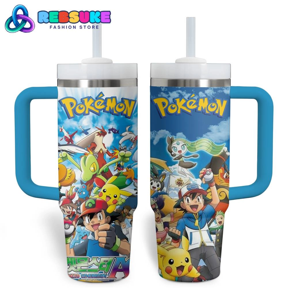 Pokemon Anime 30oz Or 40oz Stainless Steel Tumbler With Handle HG