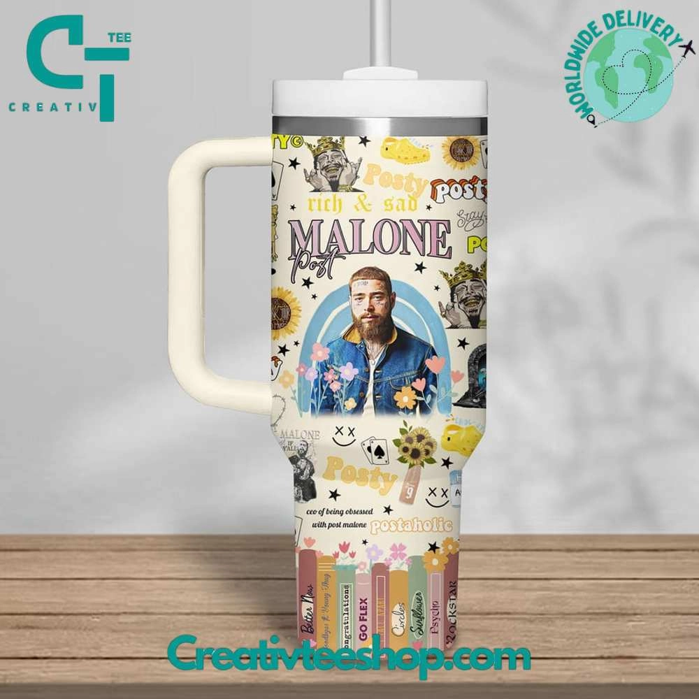 Post Malone Postaholic Gift for Her, Him on Birthday Xmas 30oz or 40oz Tumbler LN