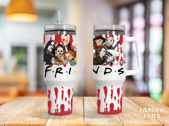 Horror Characters Friends  30oz or 40oz Quencher Tumbler LN Gift for movie Fan