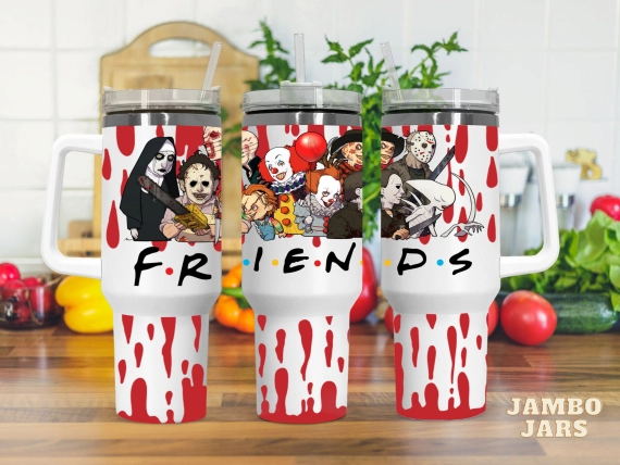 Horror Characters Friends  30oz or 40oz Quencher Tumbler LN Gift for movie Fan