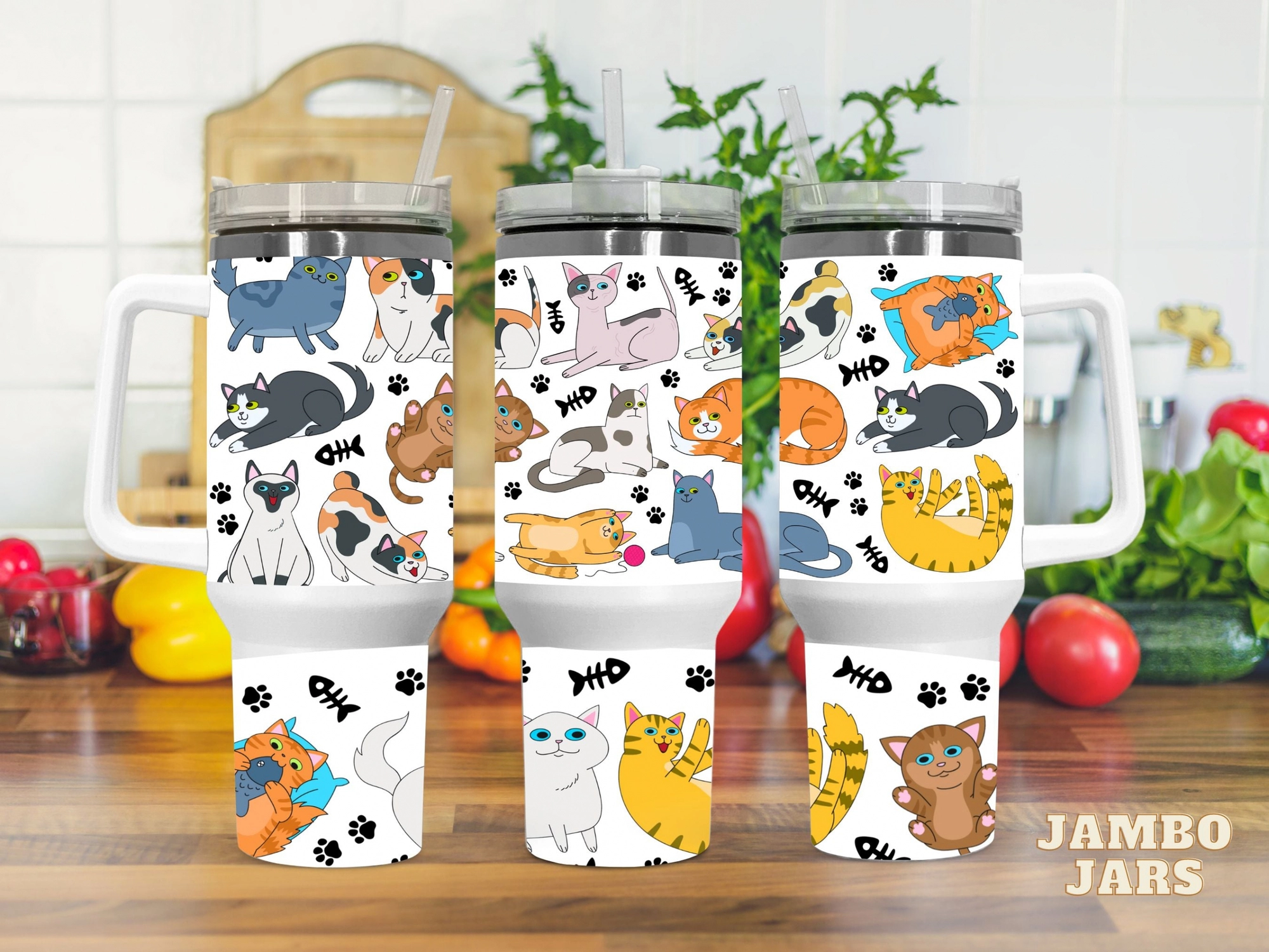 Cats 30oz or 40oz Quencher Tumbler LN Gift for Cats Lovers Gift for her