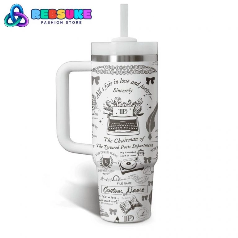 Taylor Swift Album 2024 The Tortured Poets Department Music Custom Swiftie University 30oz or 40oz Stainless Steel Tumbler With Handle HG