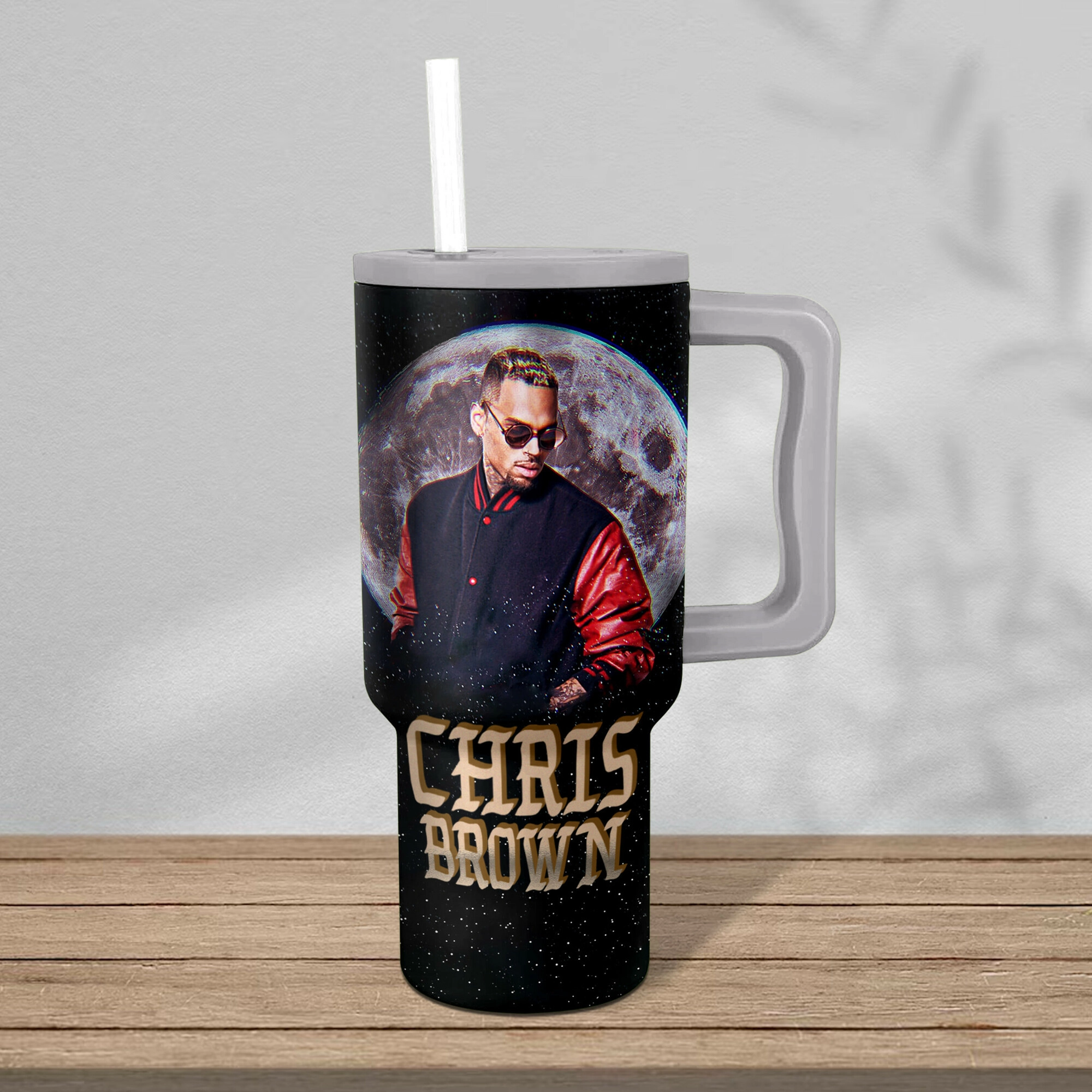 Chris Brown Music Custom Stanley Quencher 40oz Stainless Steel Tumbler HG With Handle