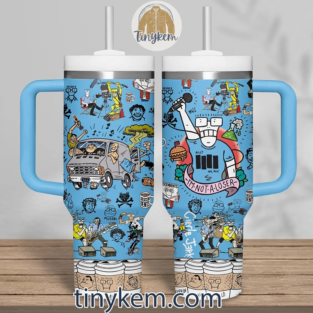 Descendents and Circle Jerks Tour Music Custom Quencher 30oz or 40oz Stainless Steel Tumbler HG With Handle