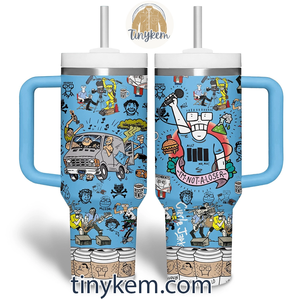 Descendents and Circle Jerks Tour Music Custom Quencher 30oz or 40oz Stainless Steel Tumbler HG With Handle