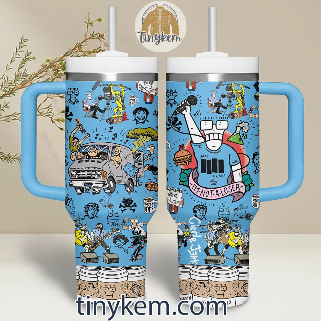 Descendents and Circle Jerks Tour Music Custom Quencher 30oz or 40oz Stainless Steel Tumbler HG With Handle