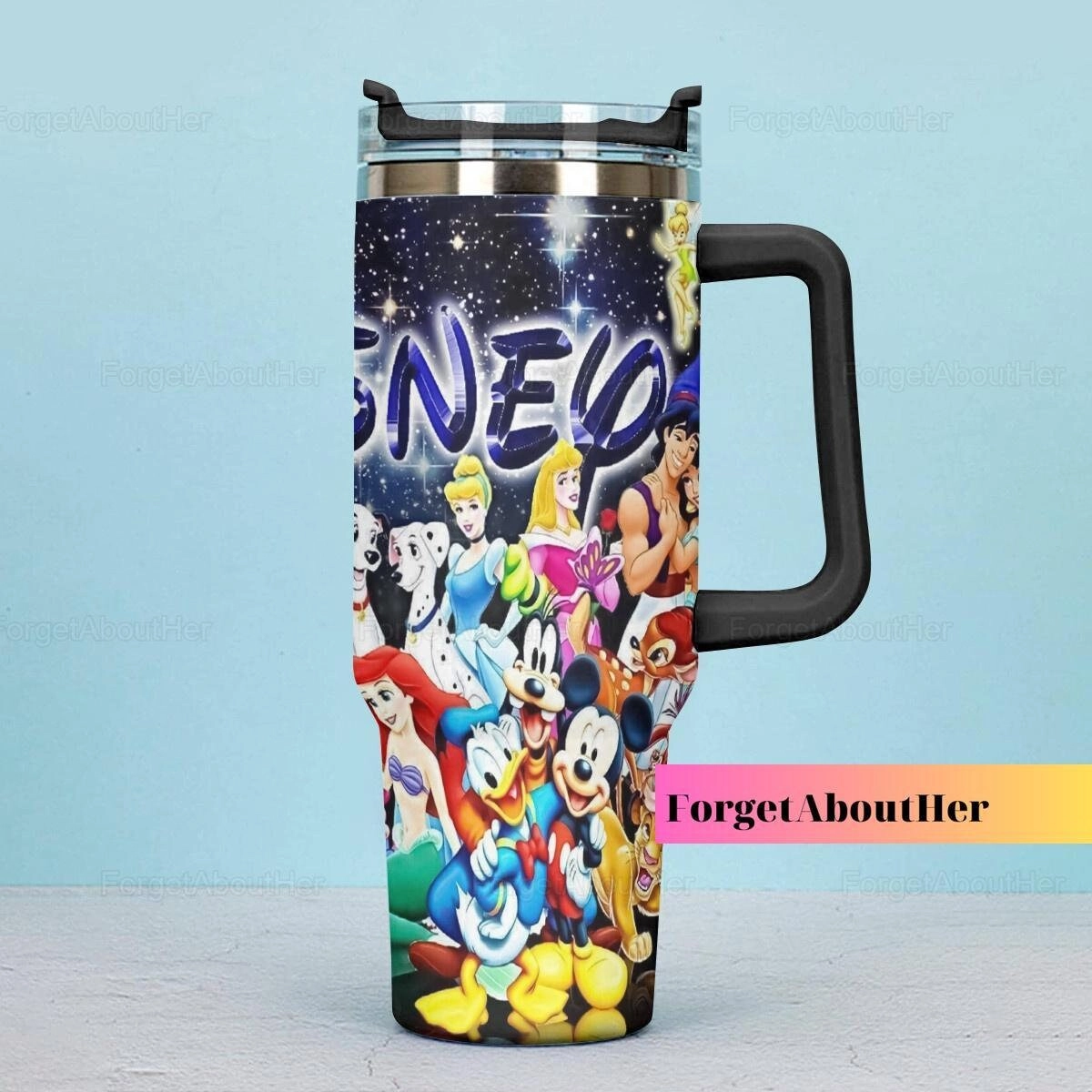 Disney Characters Cartoon Custom Stanley Quencher 30oz or 40oz Stainless Steel Tumbler With Handle HG
