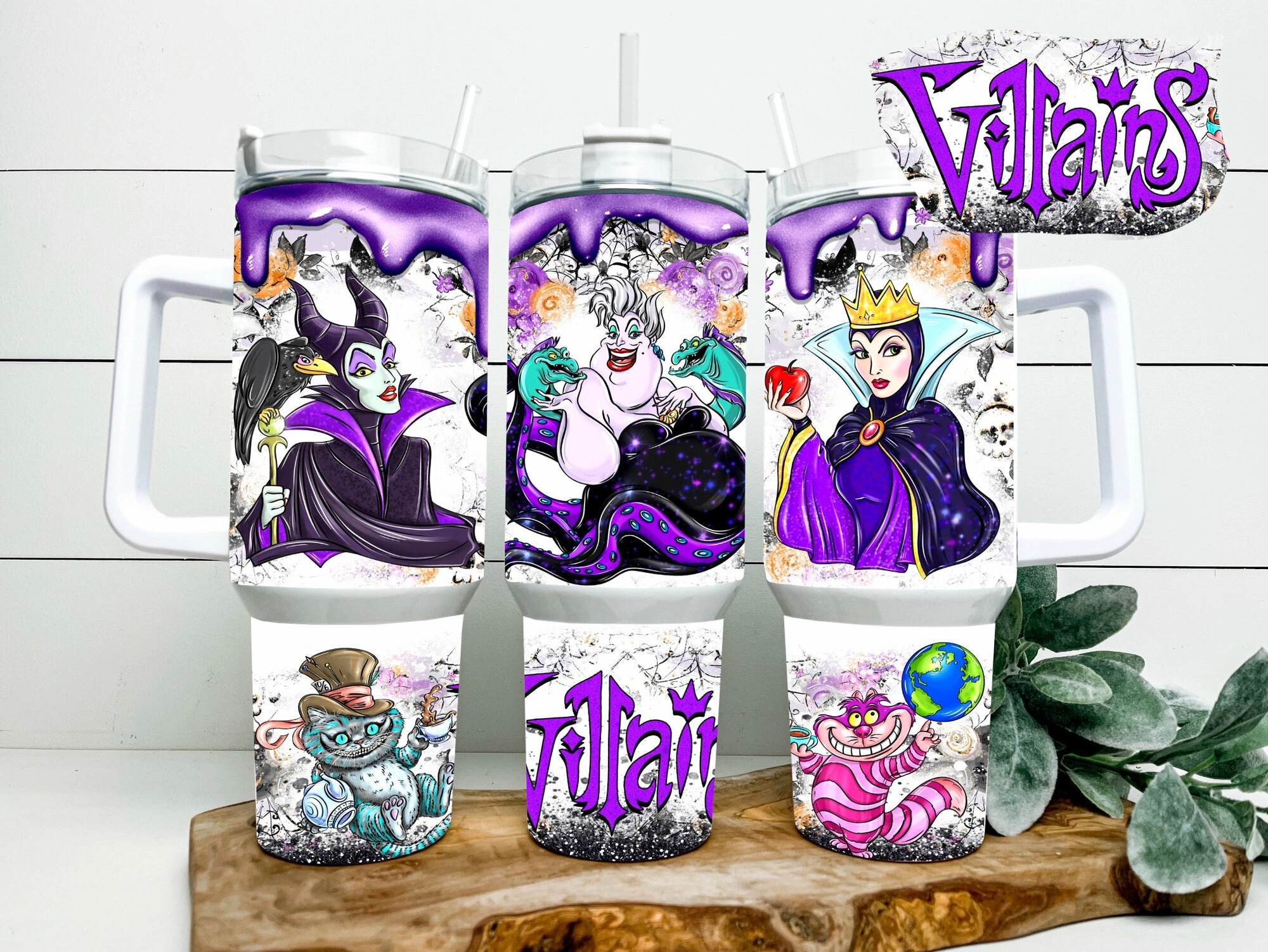 Disney Villains Cartoon Custom Stanley Quencher 30oz or 40oz Stainless Steel Tumbler With Handle HG