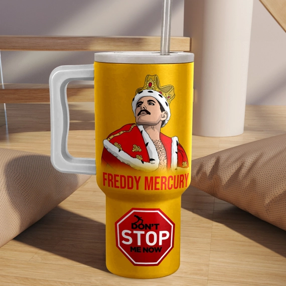 Freddy Mercury Queen Music Custom Stanley Quencher 40oz Stainless Steel Tumbler HG With Handle