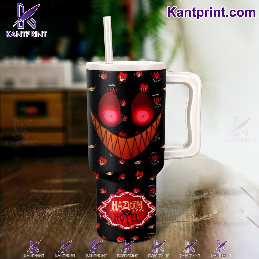 Hazbin Hotel Cartoon Custom Quencher 30oz or 40oz Stainless Steel Tumbler With Handle HG