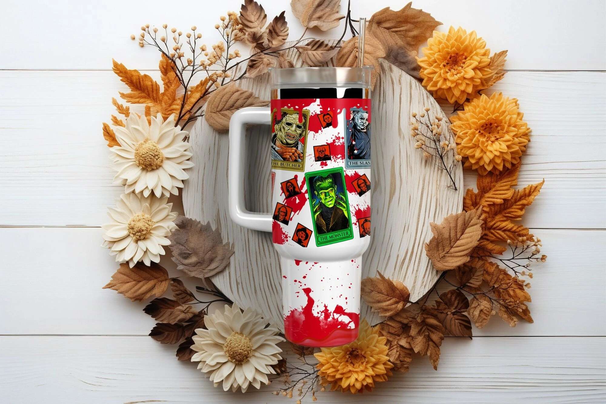 Horror Movie Characters Movies Custom Quencher 30oz or 40oz Stainless Steel Tumbler With Handle HG