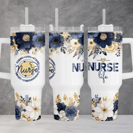 30oz or 40oz Nurse  Quencher Tumbler Gift For Her Him Birthday Gift LN Boho Flowers Nurse For 40ozTumbler Nurse Life Tumbler