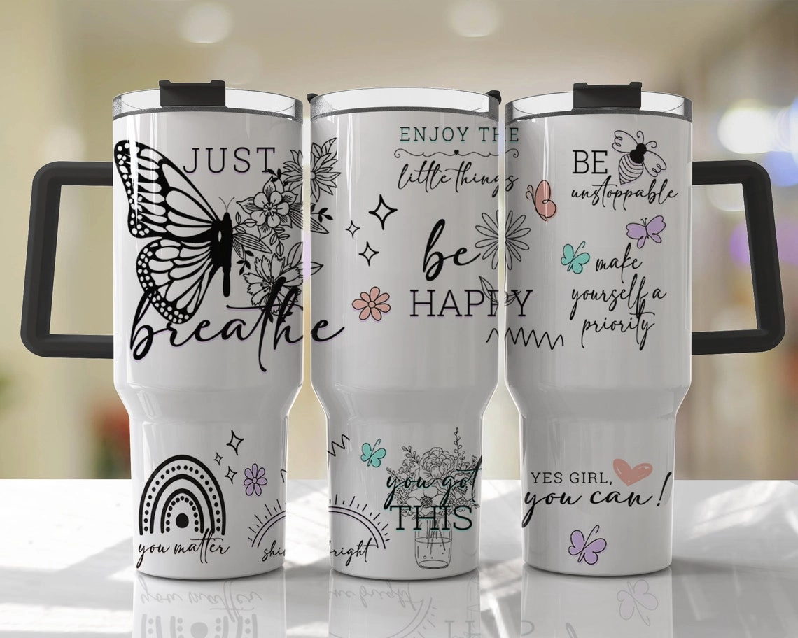 Positive Affirmation 30oz or 40oz Quencher Tumbler Gift For Her Him Birthday Gift LN Postive Quotes Tumbler
