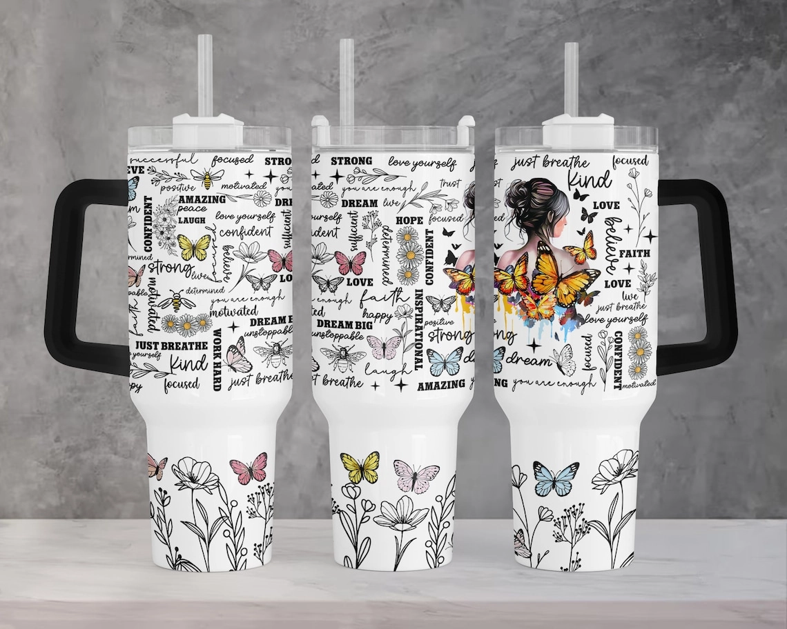 Positive Affirmations 40oz Tumbler Positive 30oz or 40oz Tumbler Gift For Her Him Birthday Gift LN