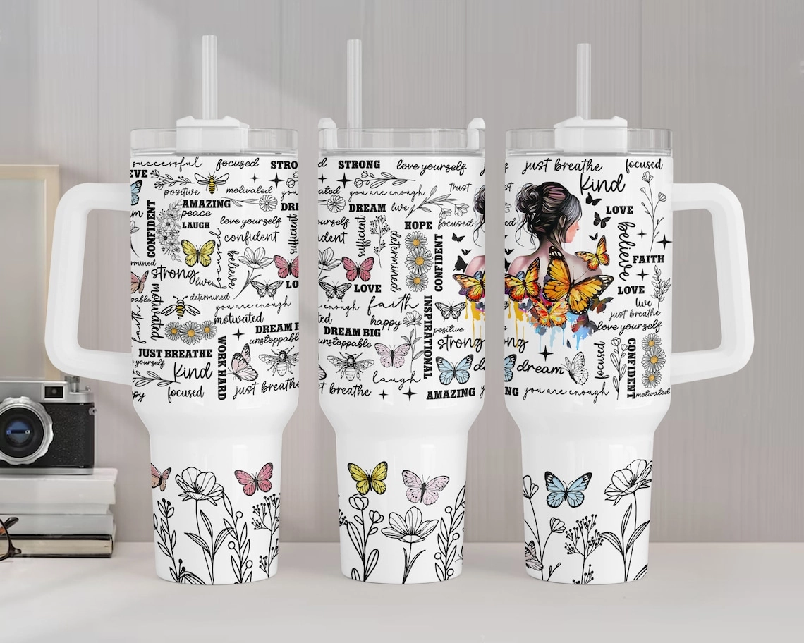 Positive Affirmations 40oz Tumbler Positive 30oz or 40oz Tumbler Gift For Her Him Birthday Gift LN