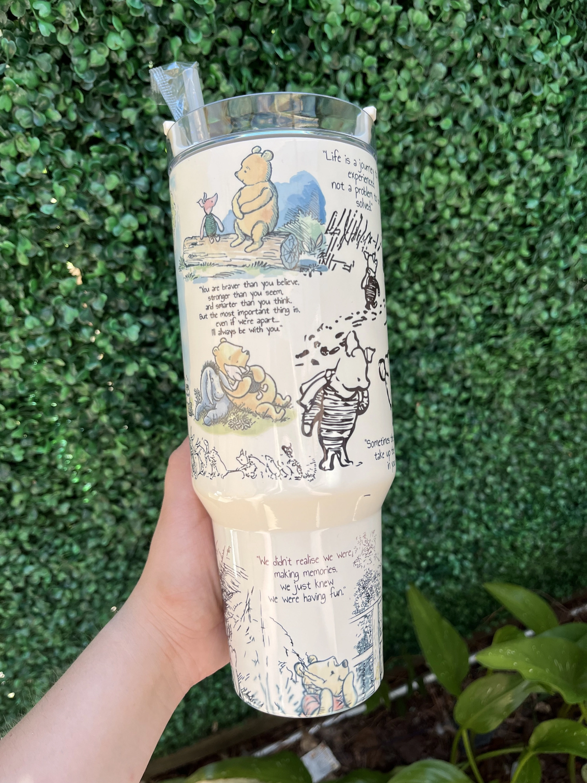 Winnie the Pooh Tumbler Gift| 30oz or 40oz Tumbler with handle, Birthday Anniversary Gift for Disney fan HFN