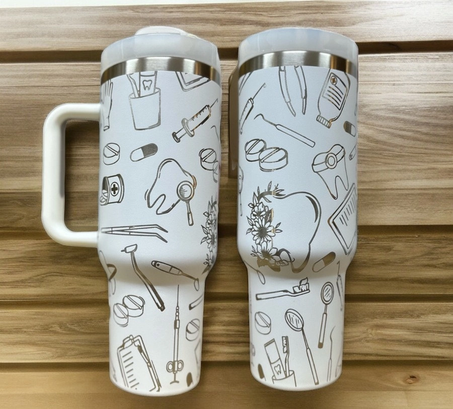 Dental assistant tumbler|Dental hygienist tumbler|Gift for dental assistant|Coffee mug for dentist|30oz or 40oz Tumbler with Handle, Birthday Anniversary Tumbler Gift HFN
