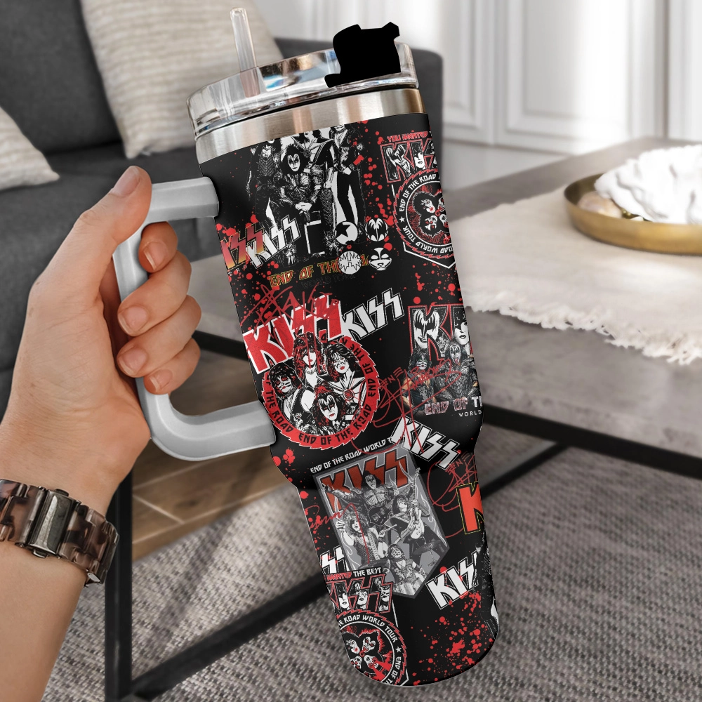 Kiss Band Music Custom Quencher 30oz or 40oz Stainless Steel Tumbler HG With Handle