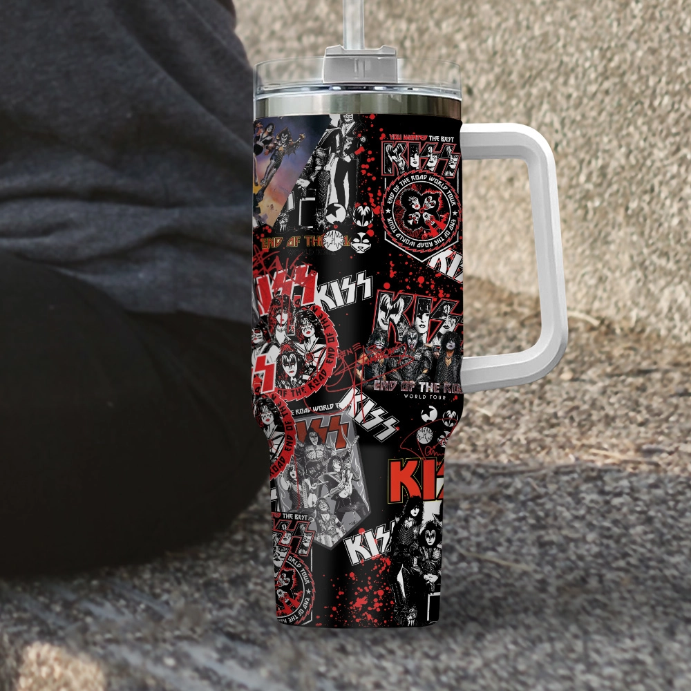 Kiss Band Music Custom Quencher 30oz or 40oz Stainless Steel Tumbler HG With Handle