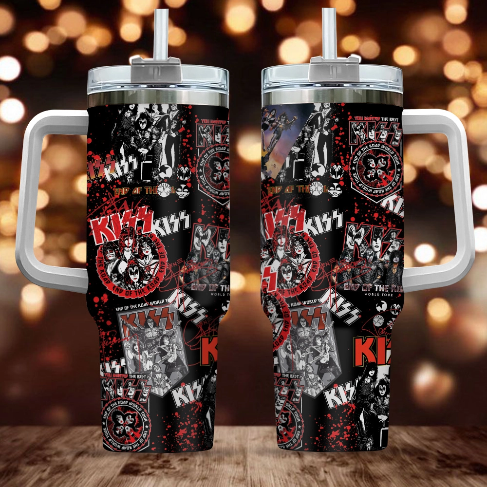 Kiss Band Music Custom Quencher 30oz or 40oz Stainless Steel Tumbler HG With Handle