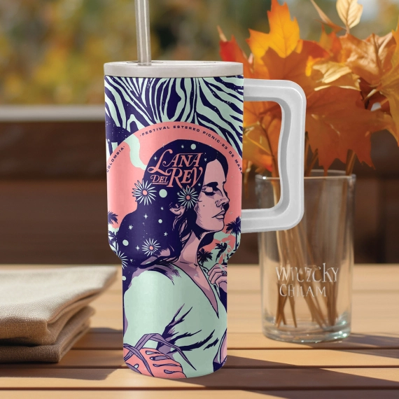 Lana Del Rey Music Custom Stanley Quencher 40oz Stainless Steel Tumbler HG With Handle