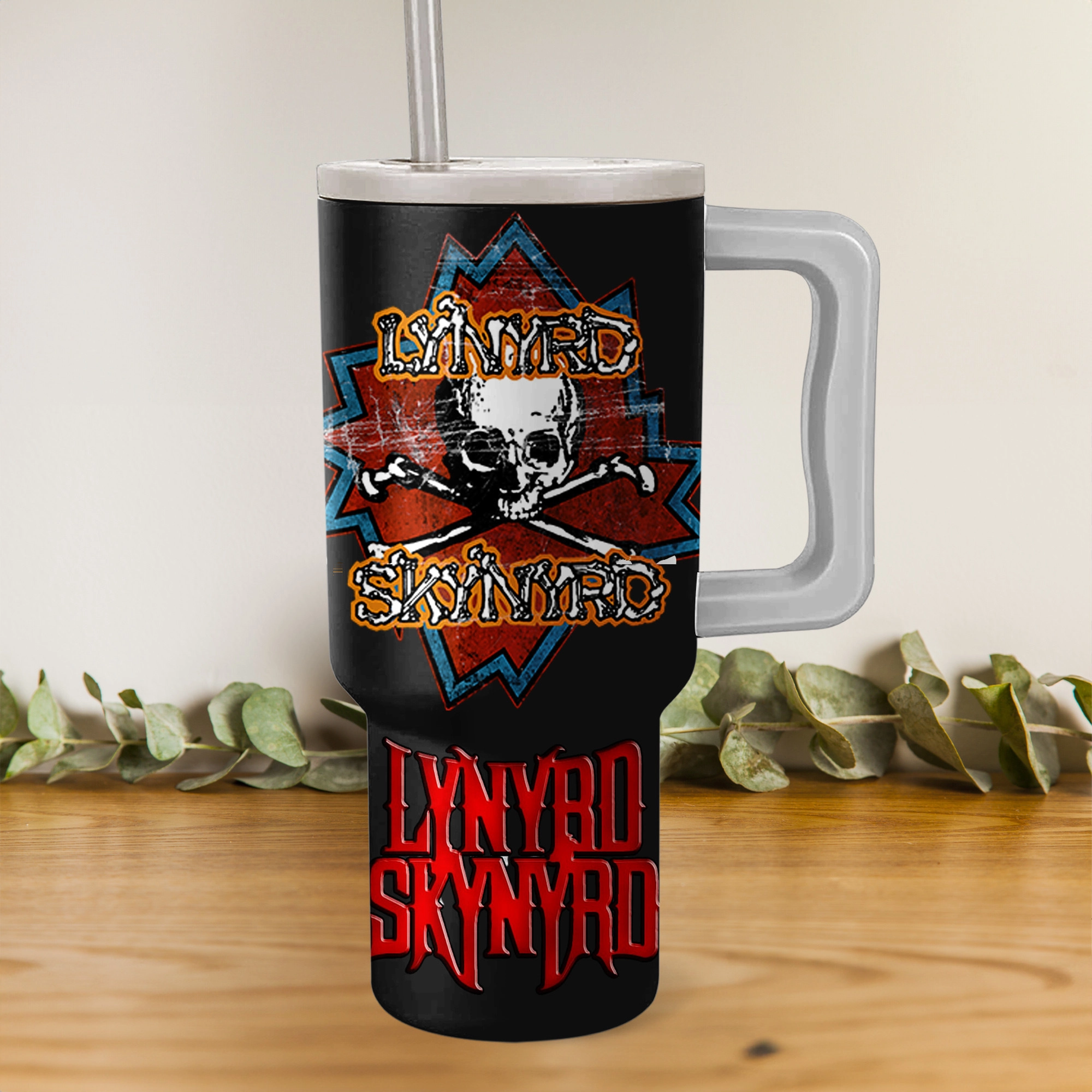 Lynyrd Skynyrd Music Custom Stanley Quencher 40oz Stainless Steel Tumbler HG With Handle