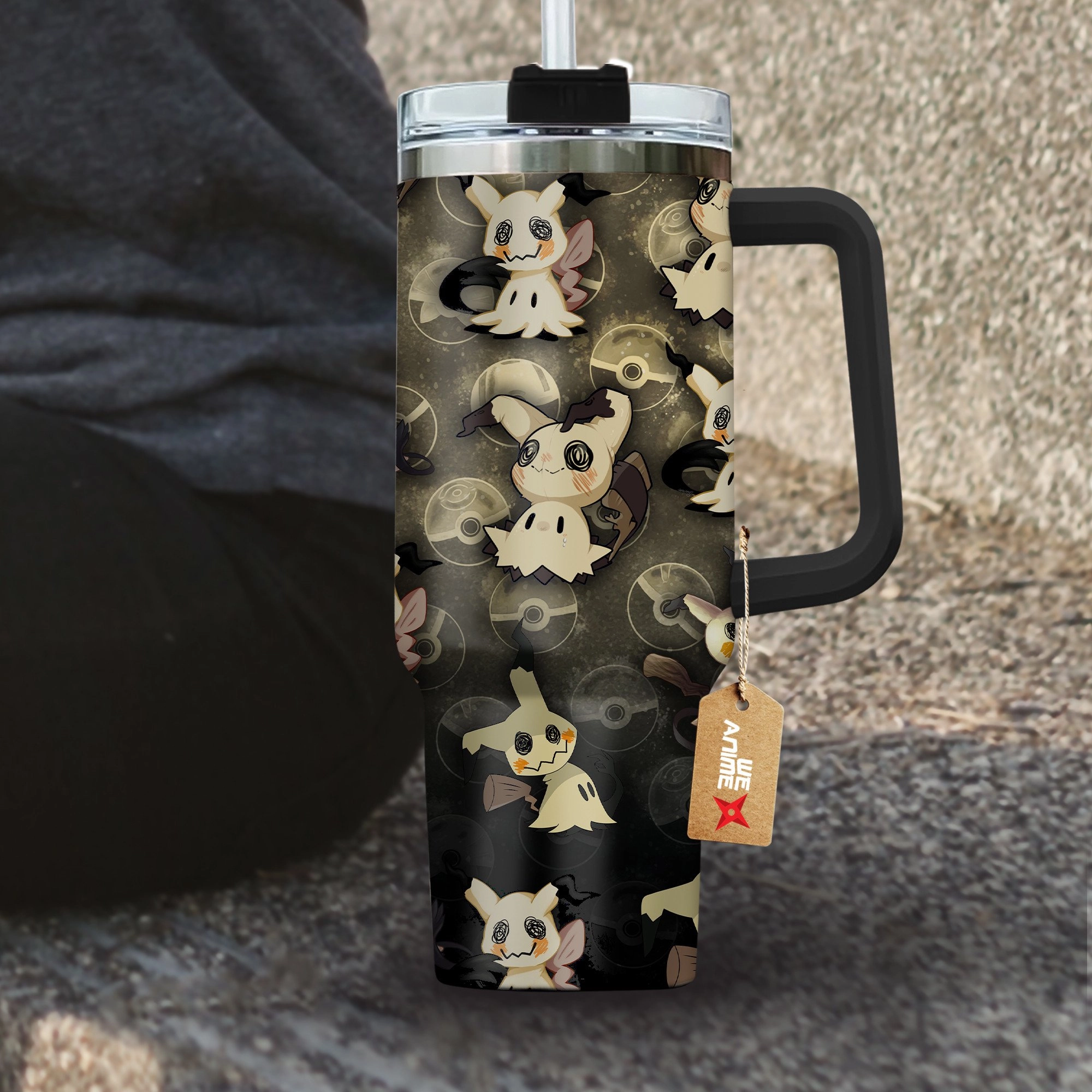 Mimikyu Pokemon Anime Custom Quencher 30oz Or 40oz Stainless Steel Tumbler With Handle HG