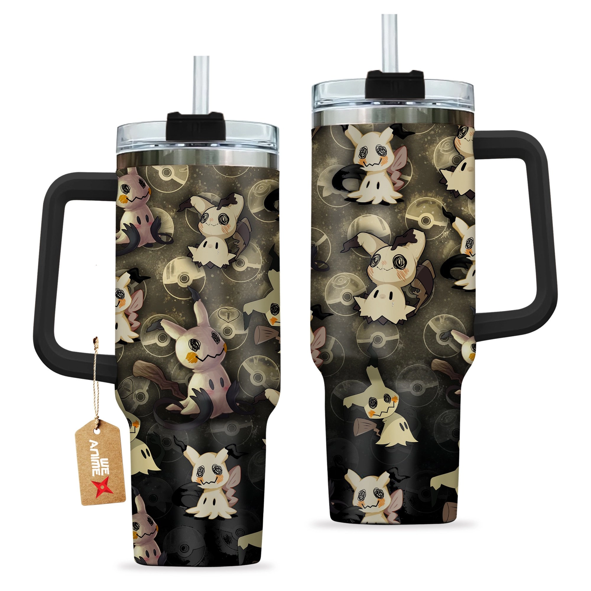 Mimikyu Pokemon Anime Custom Quencher 30oz Or 40oz Stainless Steel Tumbler With Handle HG
