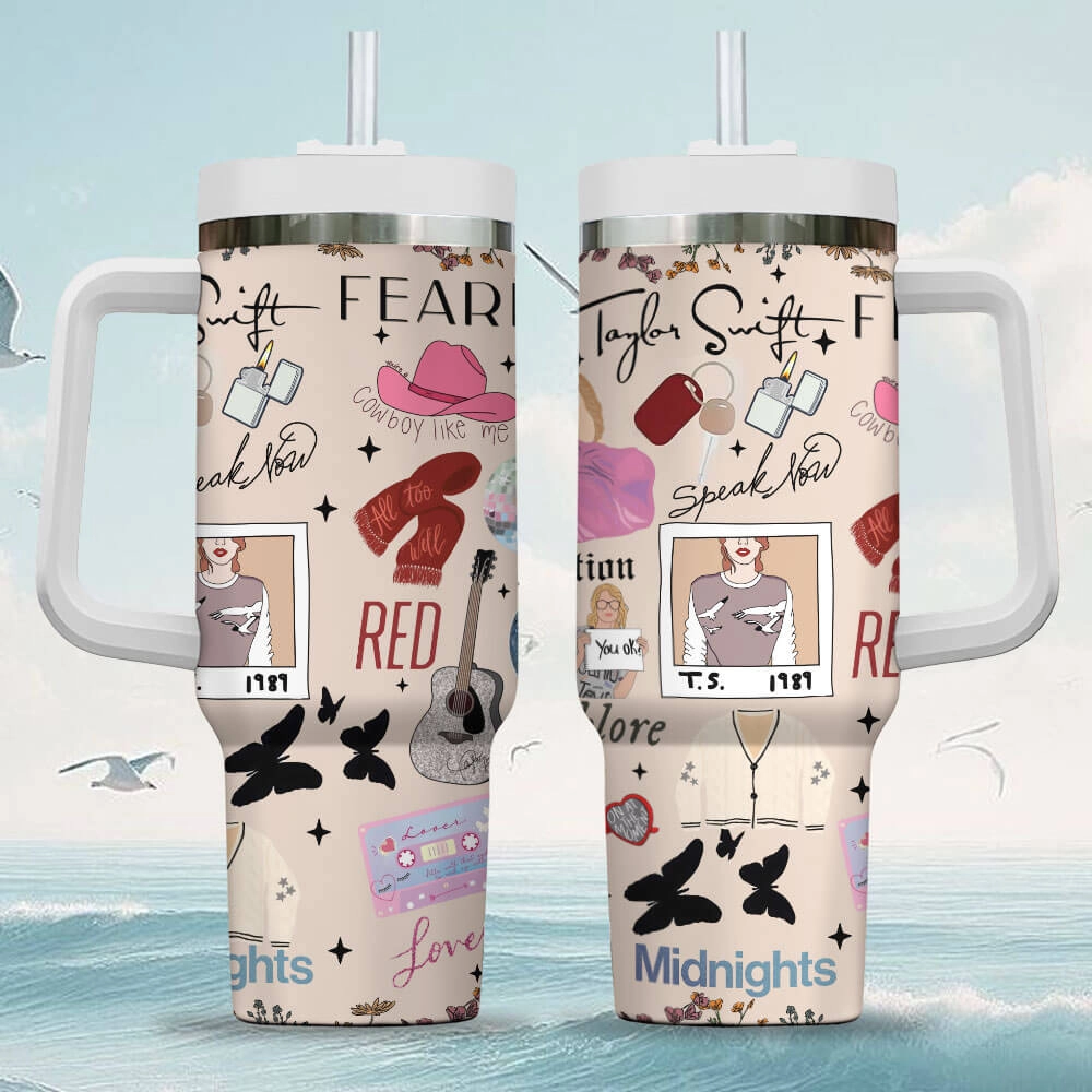 Taylor Swift Album Swiftie Collection Music Custom Quencher 30oz or 40oz Stainless Steel Tumbler With Handle HG
