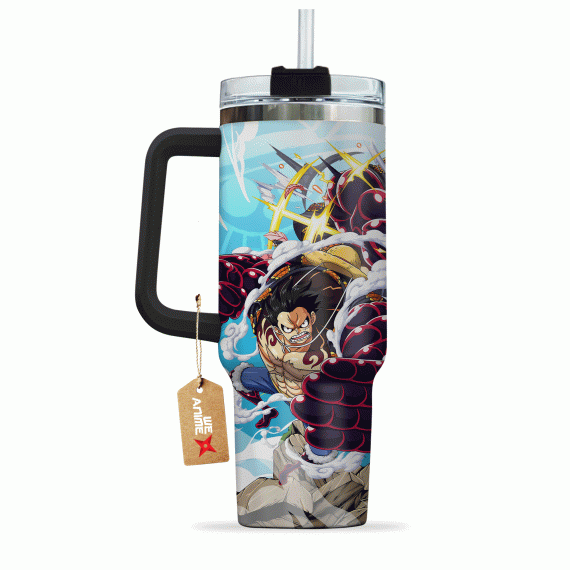 Monkey D. Luffy Gear 4 One Piece Anime Custom 30oz or 40oz Quencher Stainless Steel Tumbler With Handle, Best Gift Idea NVA, Best Gift Idea NVA