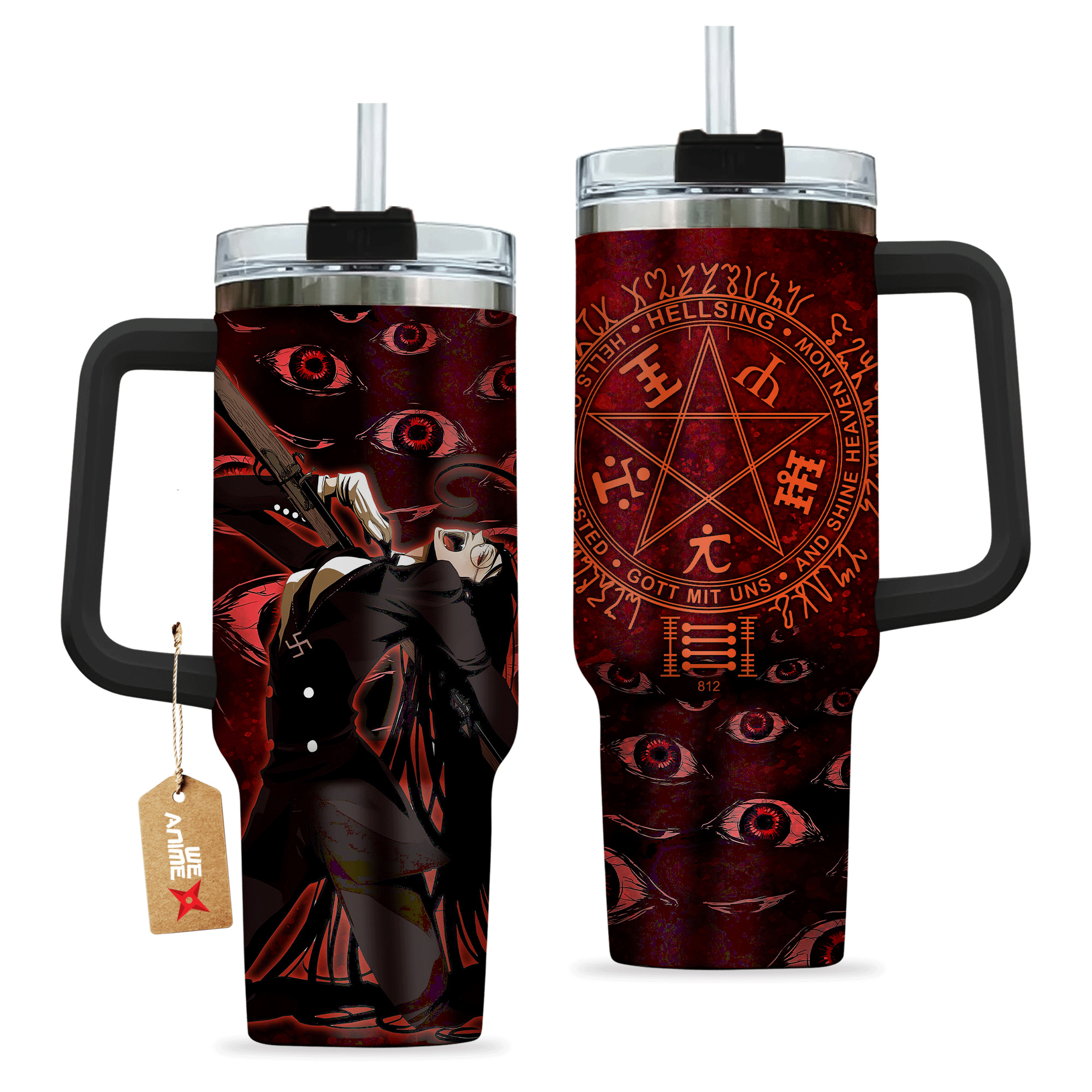 Rip Van Winkle Hellsing Anime Custom Quencher 30oz or 40oz Stainless Steel Tumbler With Handle HG