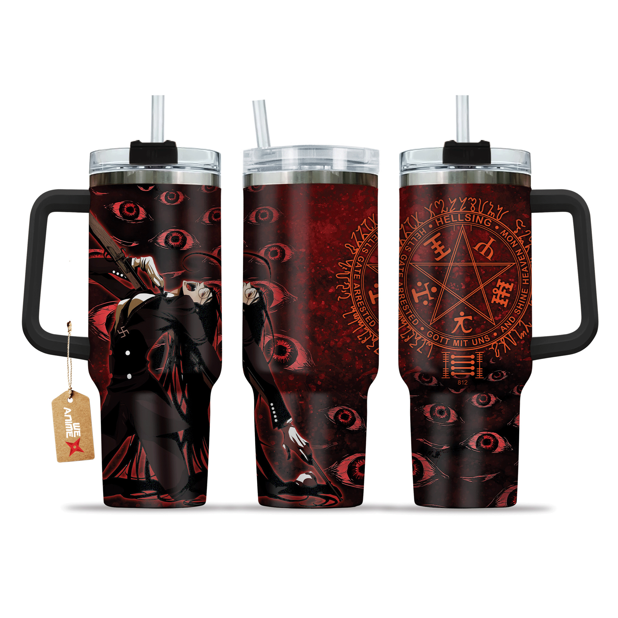 Rip Van Winkle Hellsing Anime Custom Quencher 30oz or 40oz Stainless Steel Tumbler With Handle HG